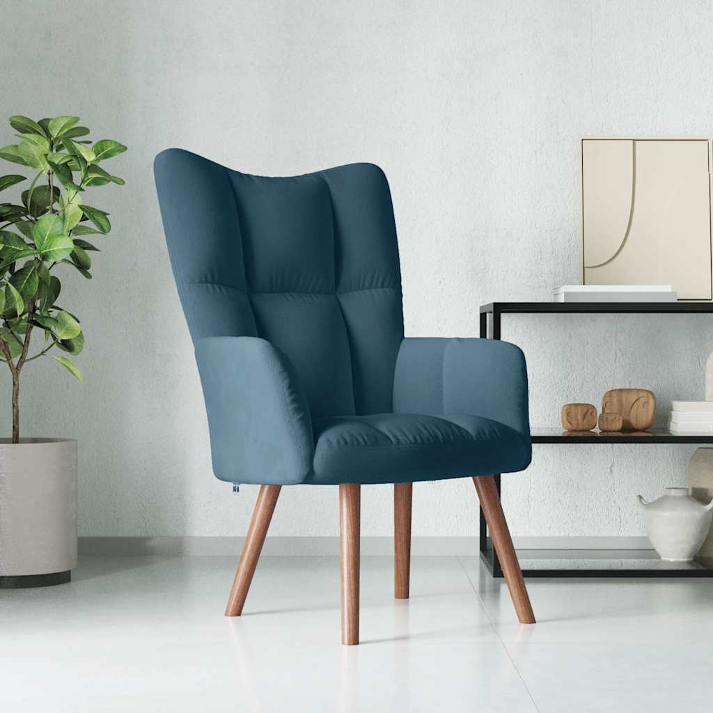 Relaxstoel fluweel blauw