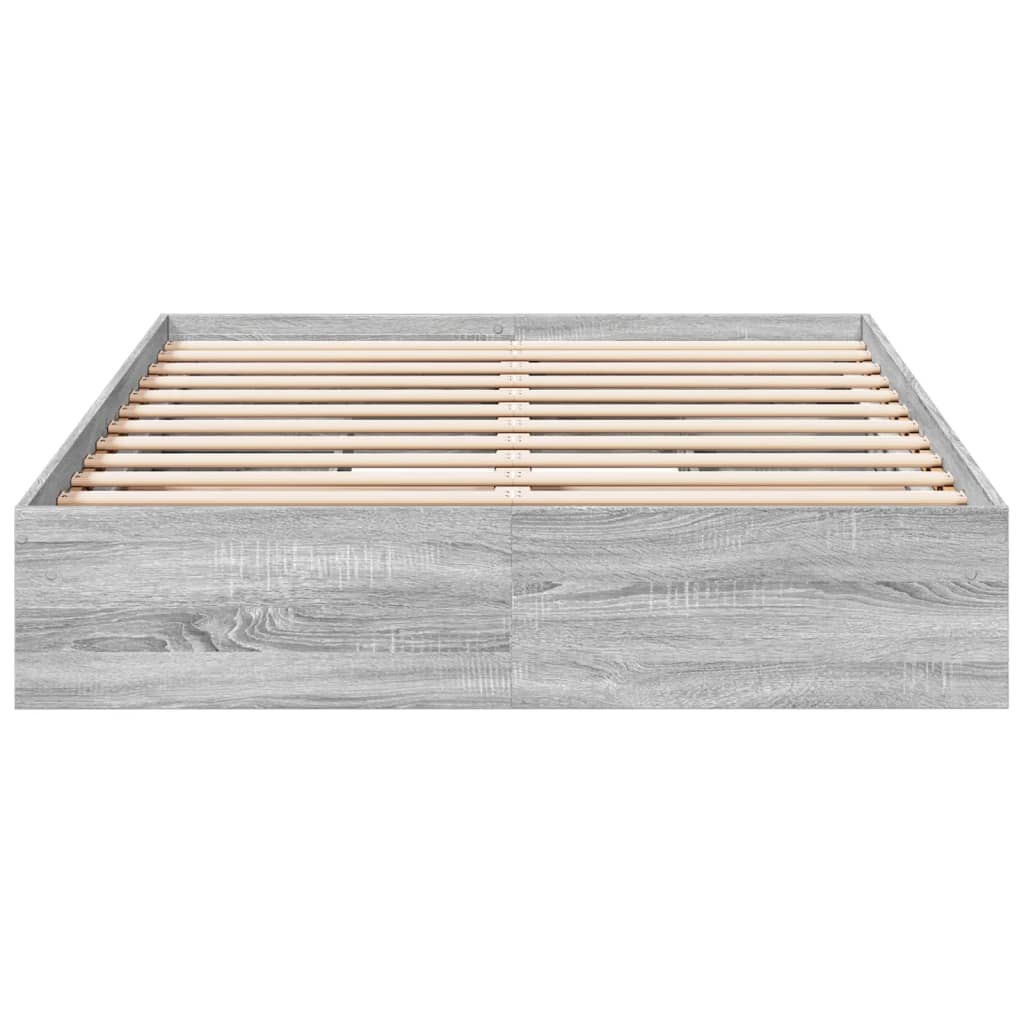 Bedframe met lades bewerkt hout grijs sonoma eiken 120x200 cm – afbeelding 4