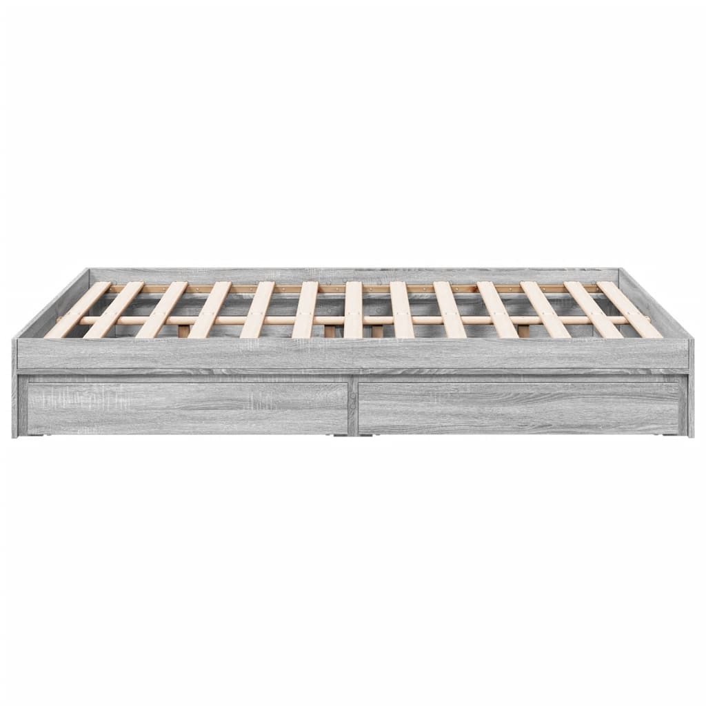 Bedframe met lades bewerkt hout grijs sonoma eiken 120x200 cm – afbeelding 5