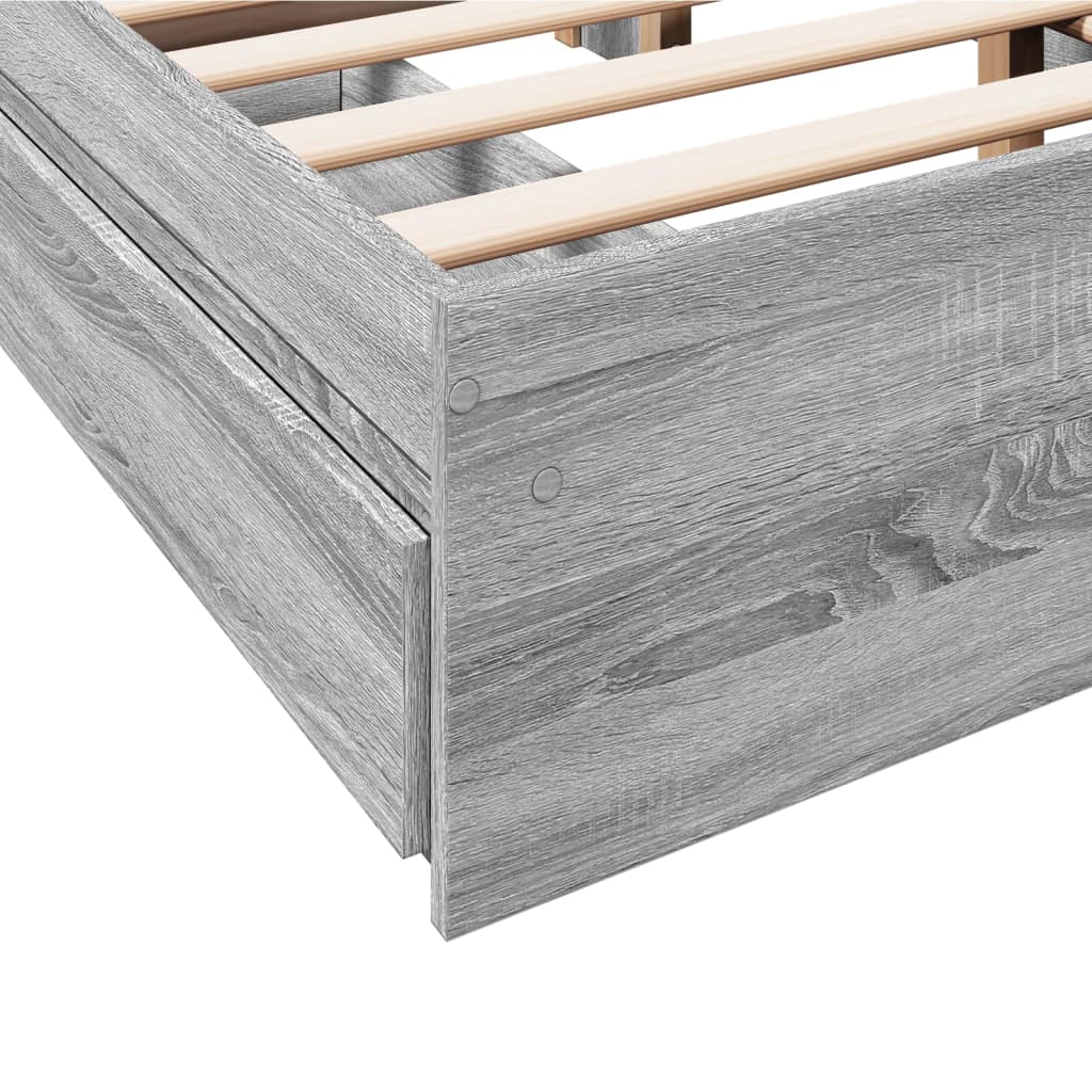 Bedframe met lades bewerkt hout grijs sonoma eiken 120x200 cm – afbeelding 8