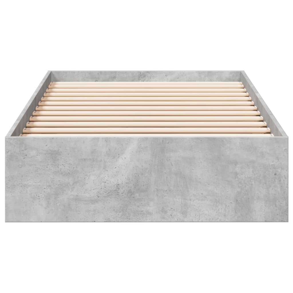 Bedframe met lades bewerkt hout betongrijs 100x200 cm – afbeelding 4