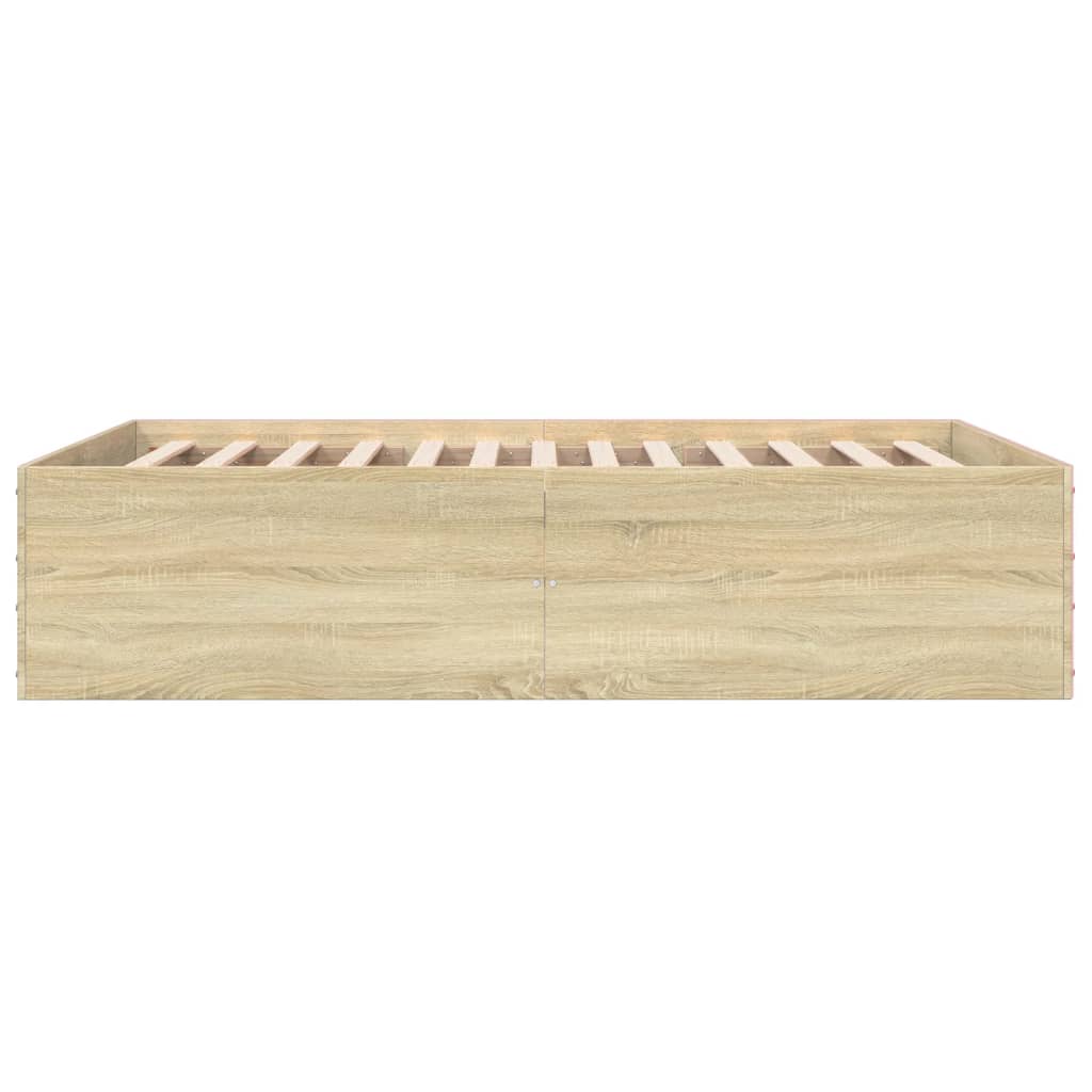 Bedframe bewerkt hout sonoma eikenkleurig 140x200 cm – afbeelding 5