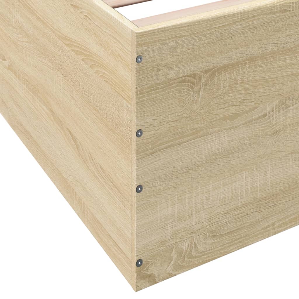 Bedframe bewerkt hout sonoma eikenkleurig 140x200 cm – afbeelding 8