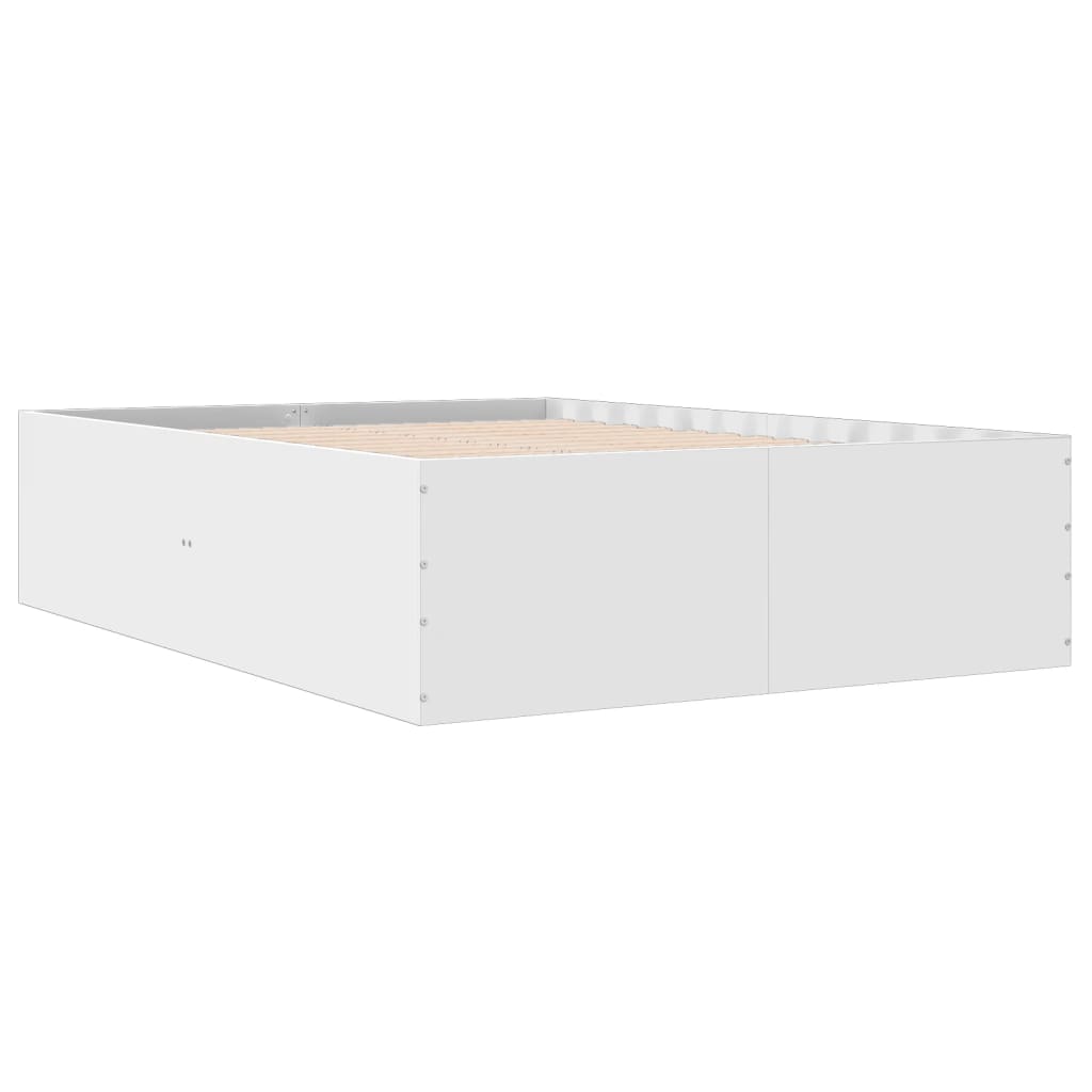Bedframe LED massief hout wit 120x200 cm – afbeelding 3