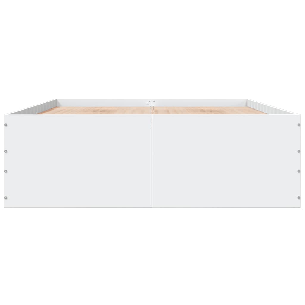Bedframe LED massief hout wit 120x200 cm – afbeelding 4