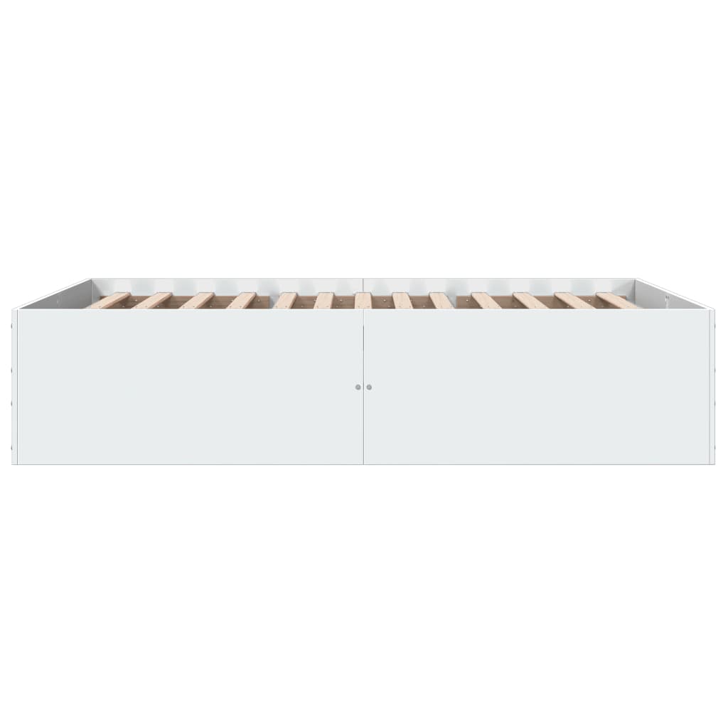 Bedframe LED massief hout wit 120x200 cm – afbeelding 5