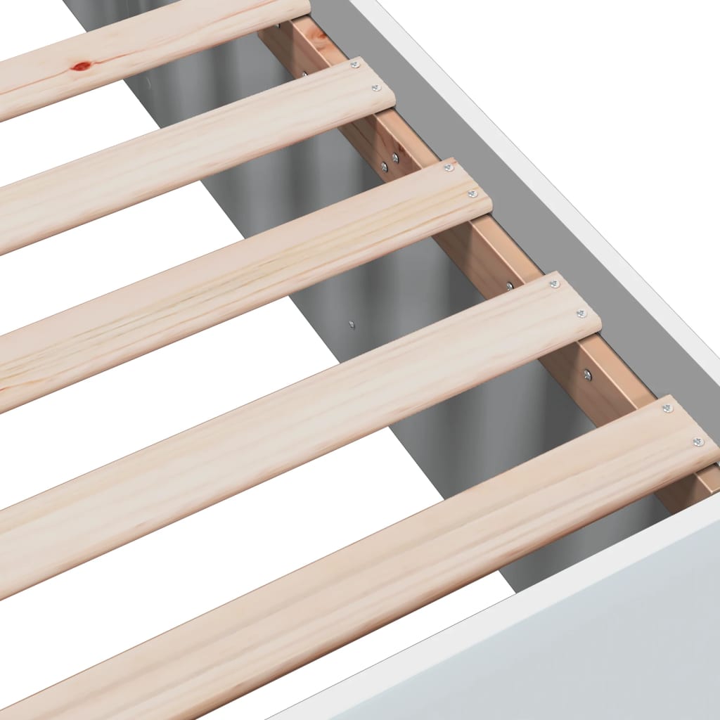 Bedframe LED massief hout wit 120x200 cm – afbeelding 7