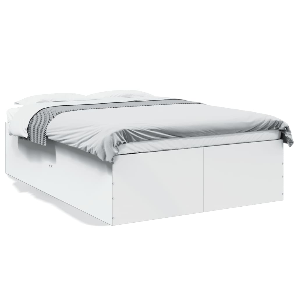 Bedframe bewerkt hout wit 120x190 cm – afbeelding 2