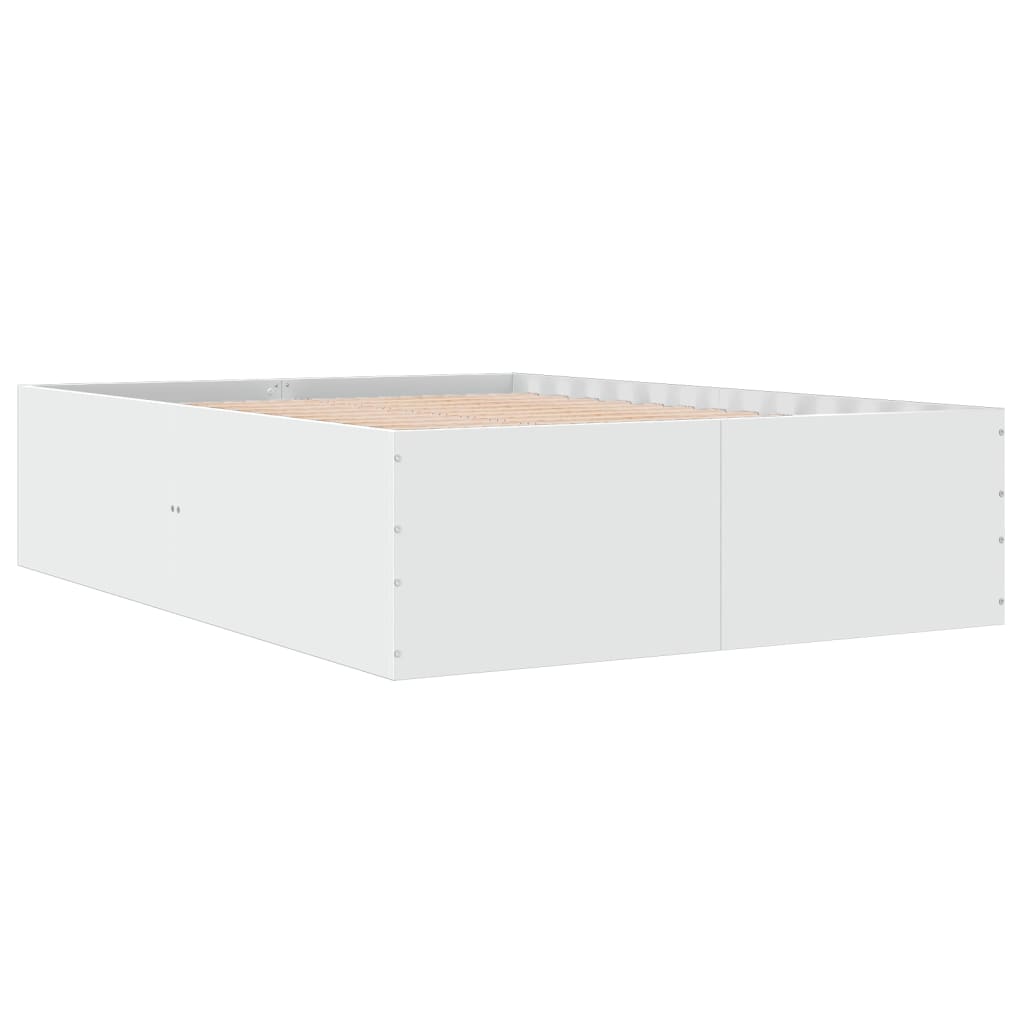Bedframe bewerkt hout wit 120x190 cm – afbeelding 3