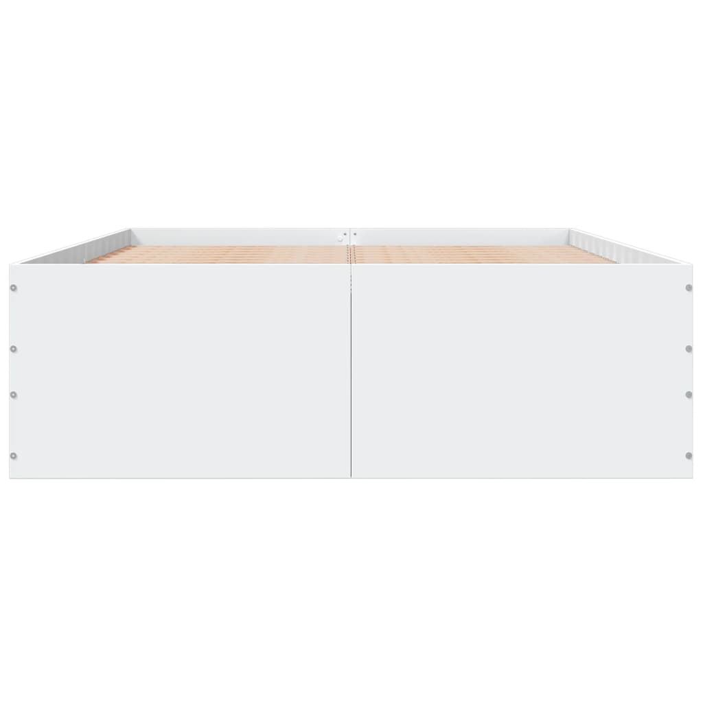 Bedframe bewerkt hout wit 120x190 cm – afbeelding 4