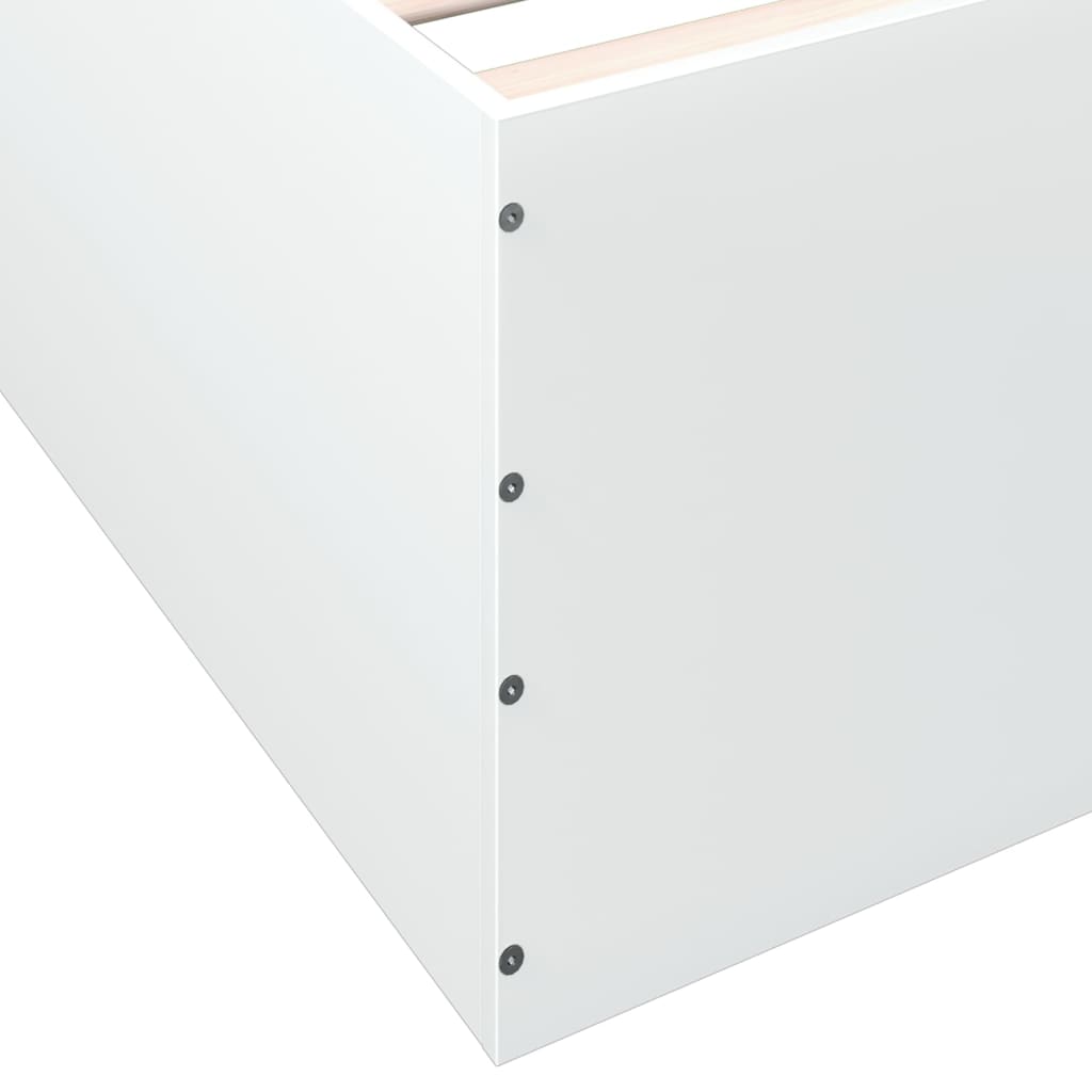 Bedframe bewerkt hout wit 120x190 cm – afbeelding 8