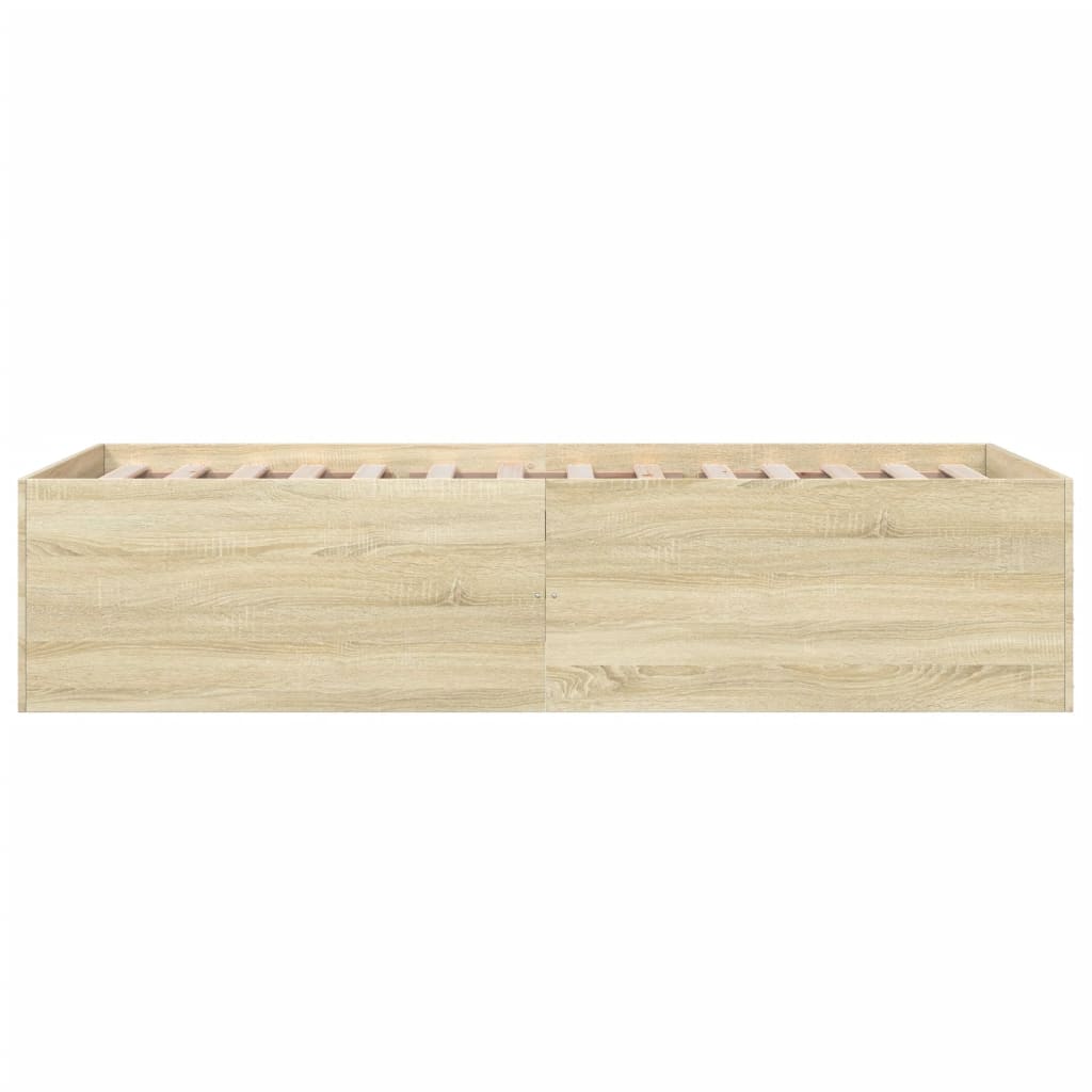 Bedframe bewerkt hout sonoma eikenkleurig 90x200 cm – afbeelding 5