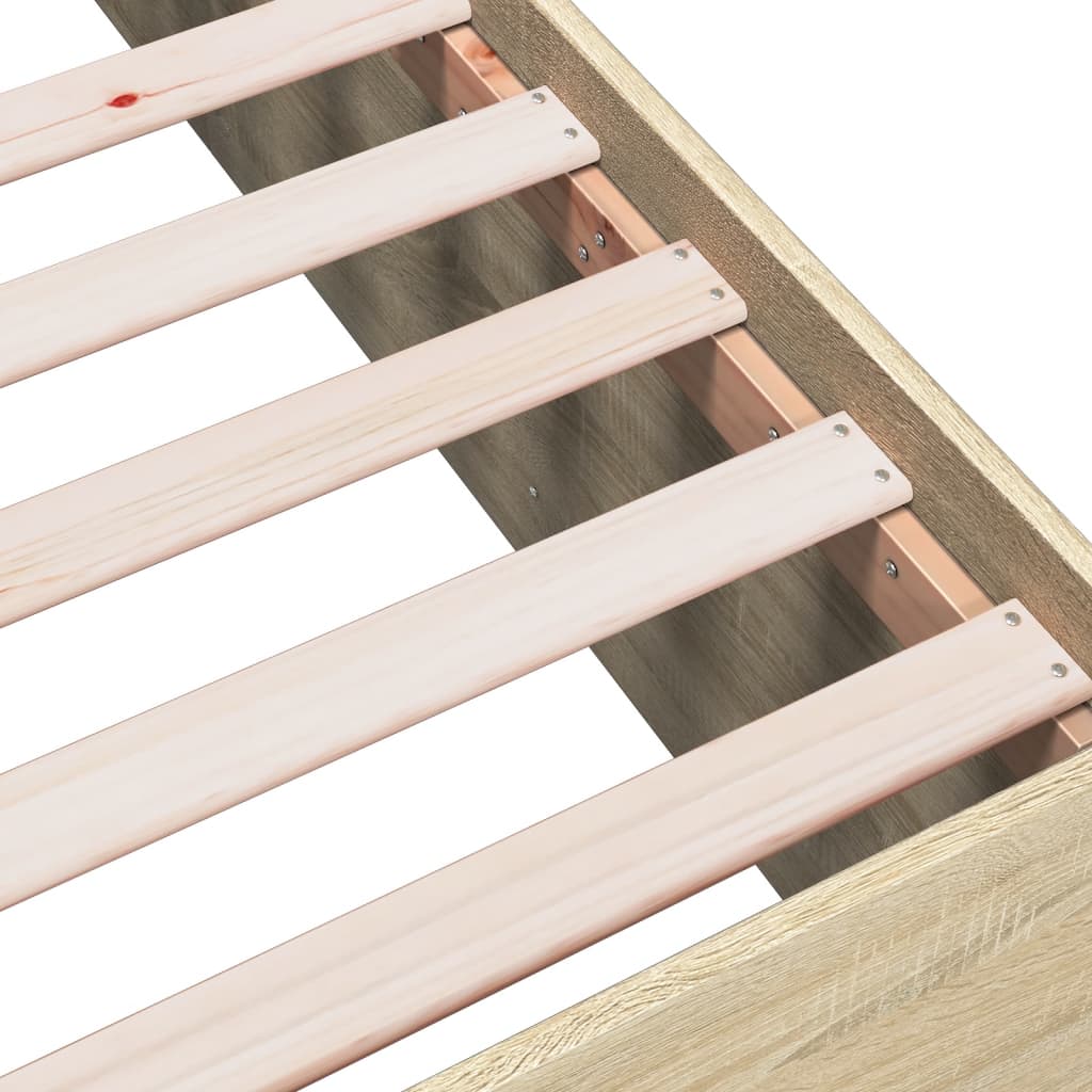 Bedframe bewerkt hout sonoma eikenkleurig 90x200 cm – afbeelding 7