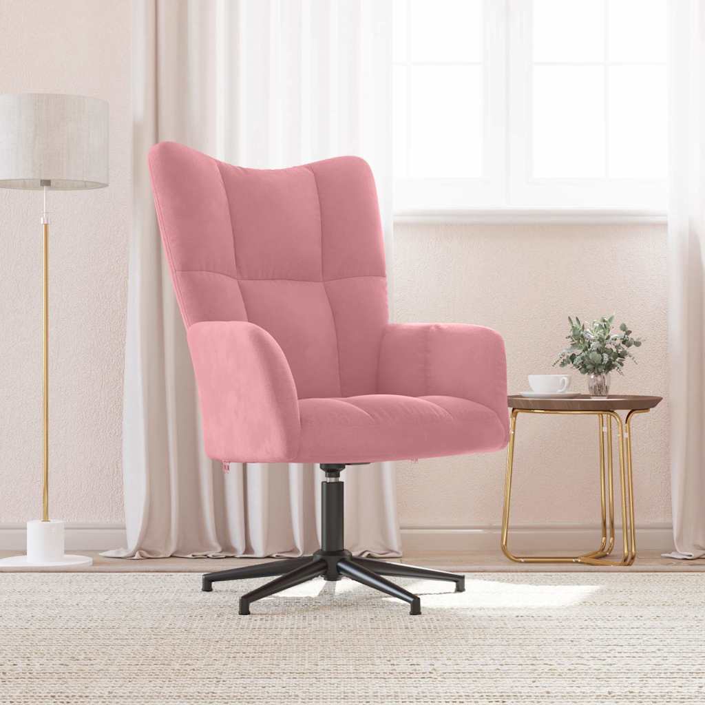 Relaxstoel fluweel roze