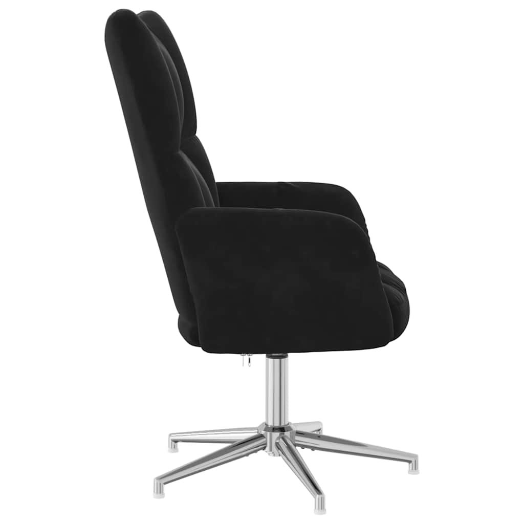 Relaxstoel fluweel zwart – afbeelding 4
