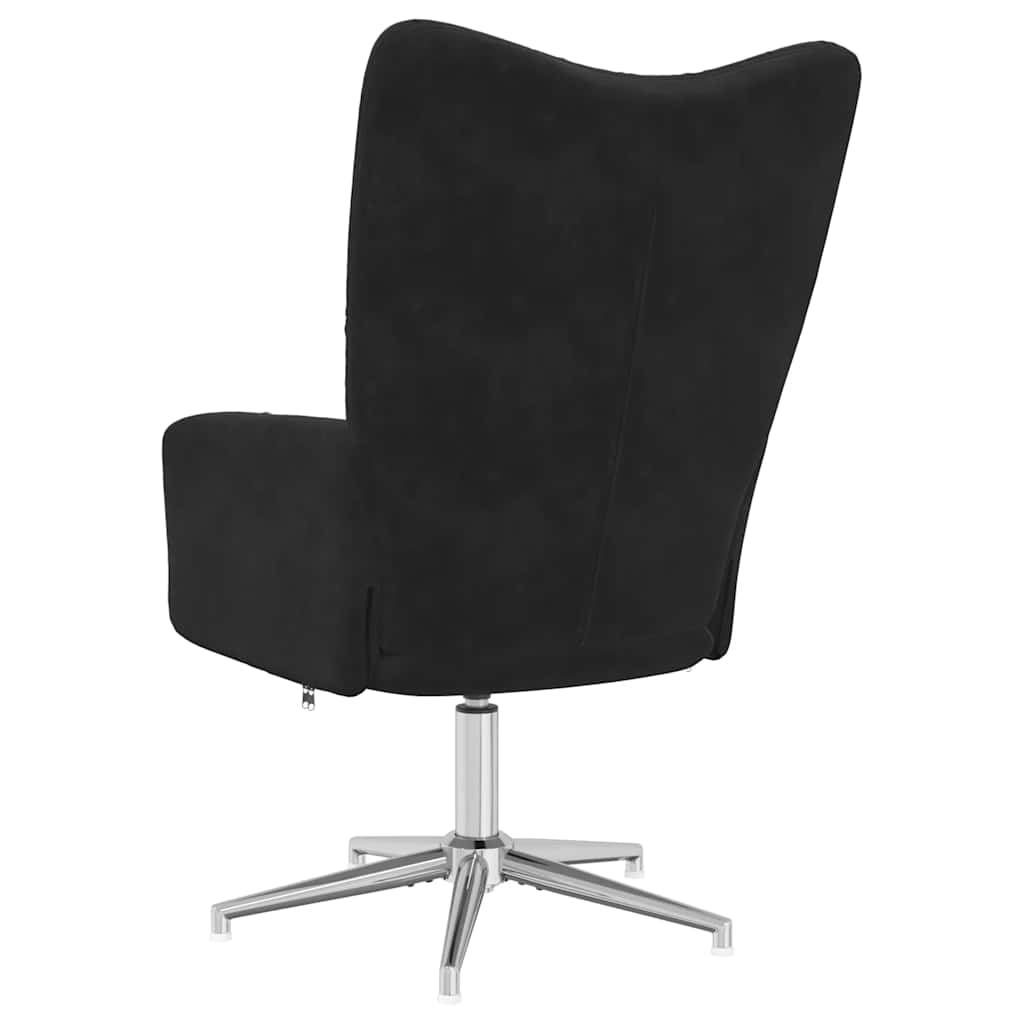 Relaxstoel fluweel zwart – afbeelding 5