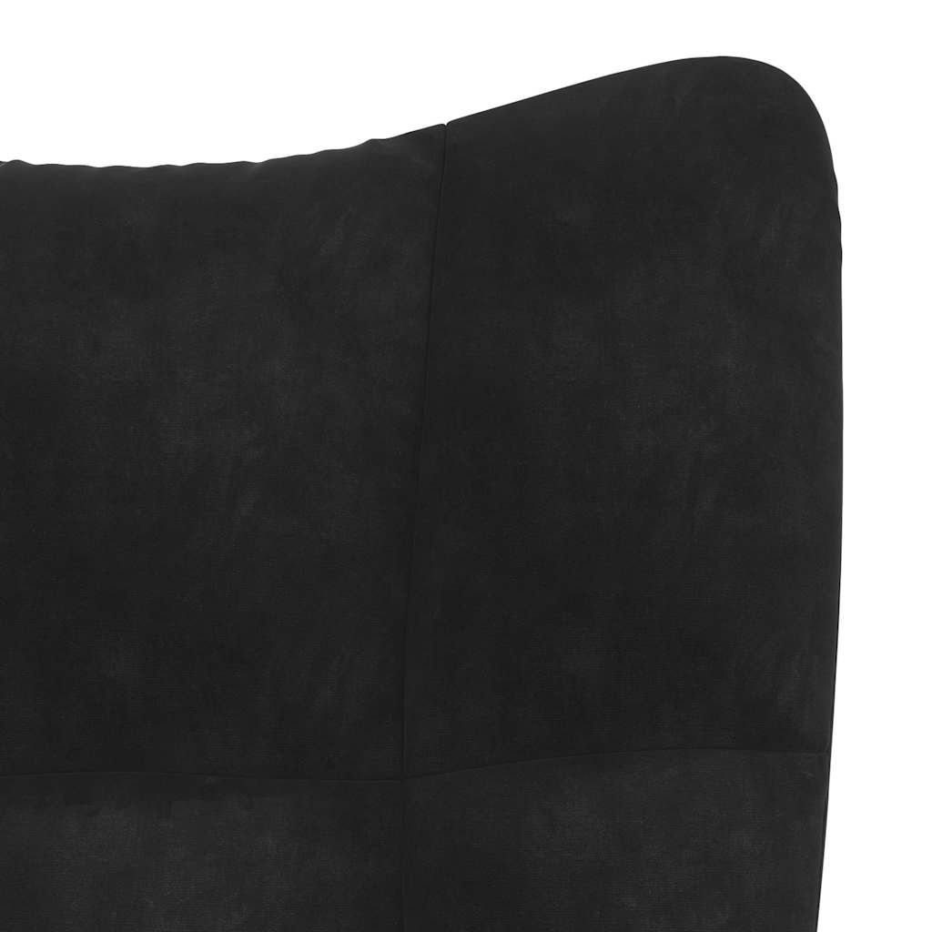 Relaxstoel fluweel zwart – afbeelding 6