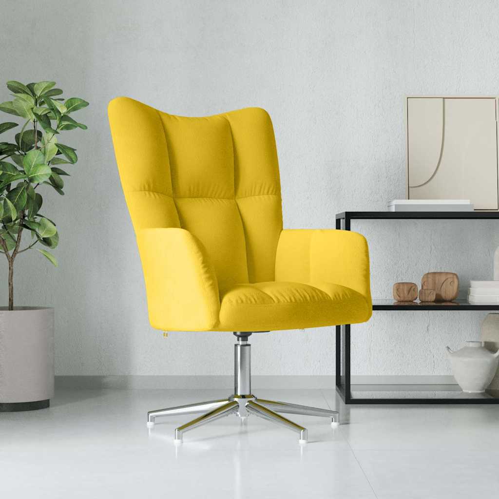 Relaxstoel fluweel mosterdgeel