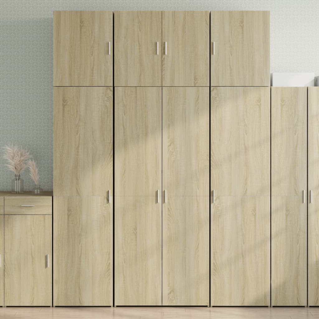Hoge kast 80x42,5x249 cm bewerkt hout sonoma eikenkleurig