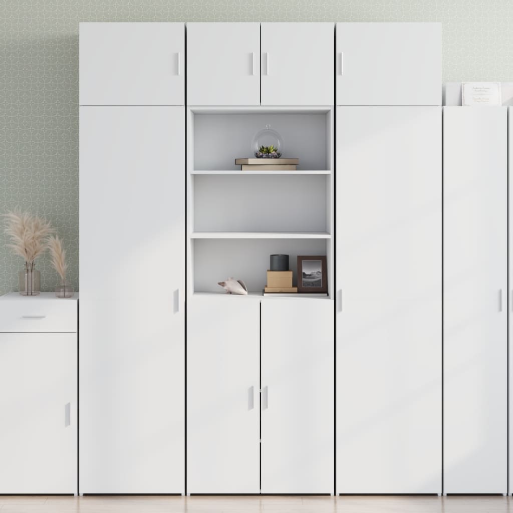 Hoge kast 70x42,5x185 cm bewerkt hout wit