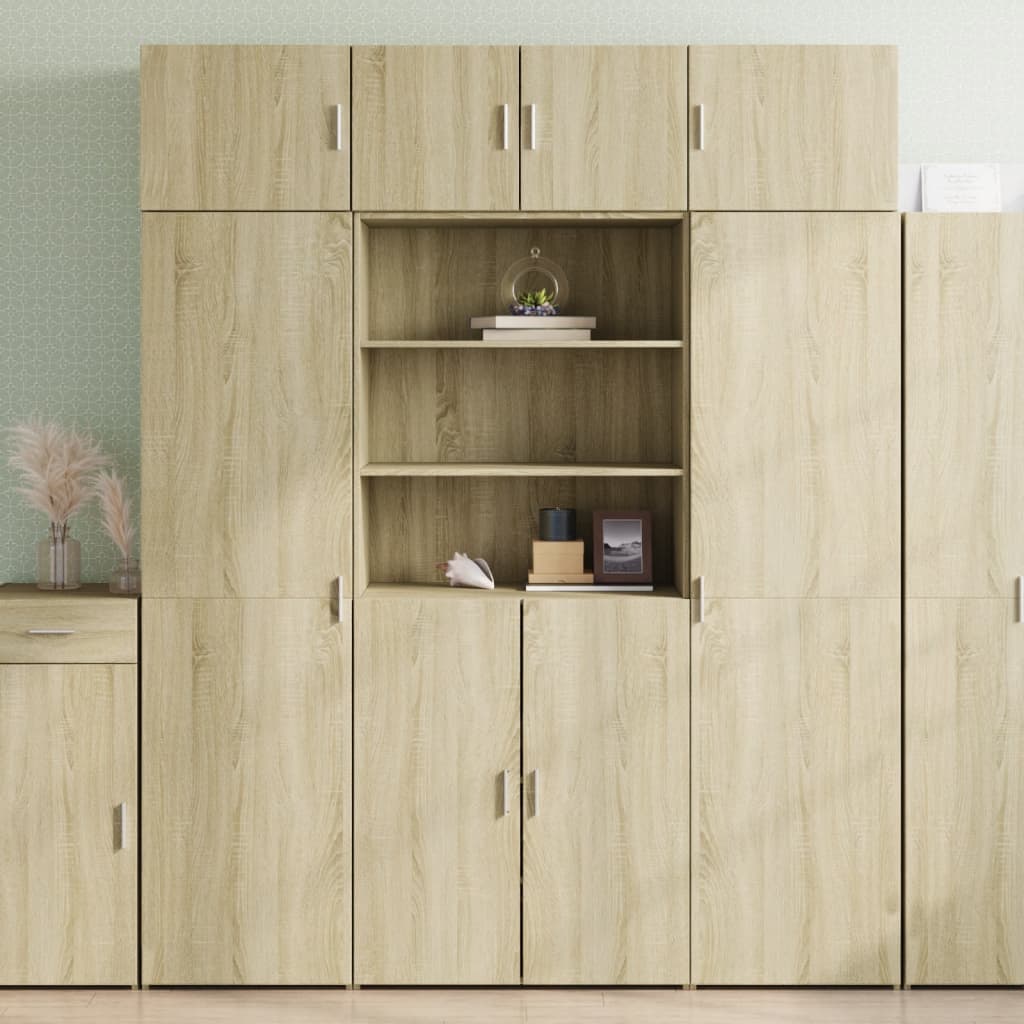 Hoge kast 80x42,5x185 cm bewerkt hout sonoma eikenkleurig – afbeelding 1