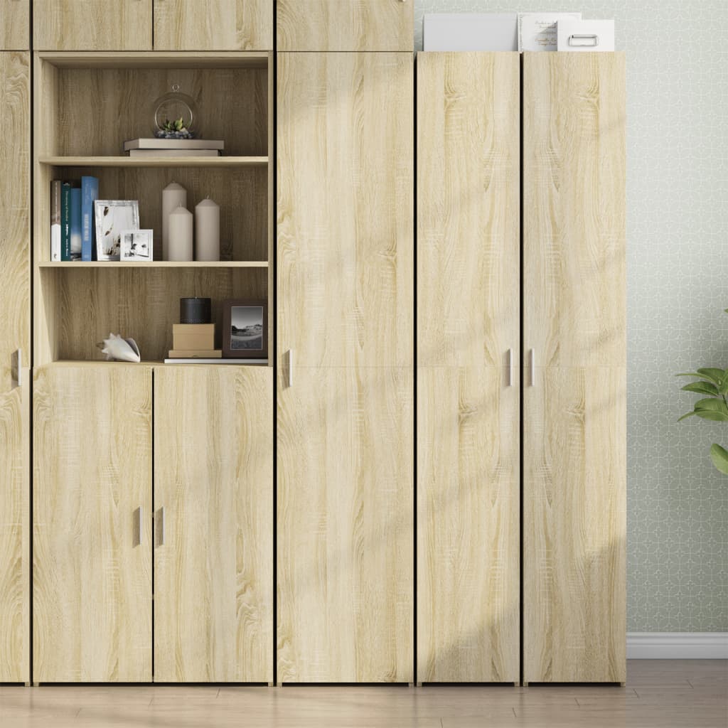 Hoge kast 40x42,5x185 cm bewerkt hout sonoma eikenkleurig