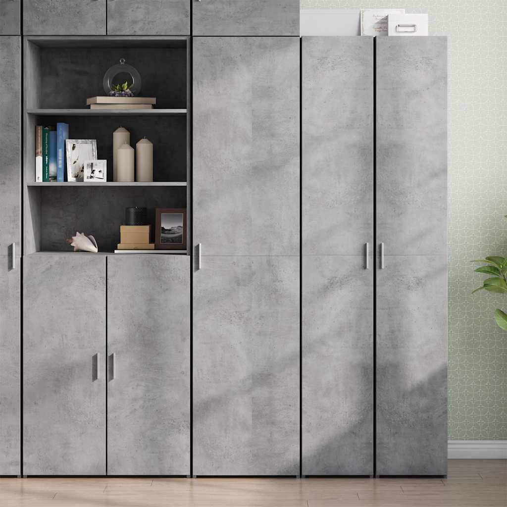 Hoge kast 45x42,5x185 cm bewerkt hout betongrijs