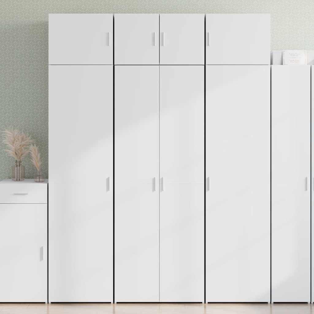Hoge kast 70x42,5x185 cm bewerkt hout wit