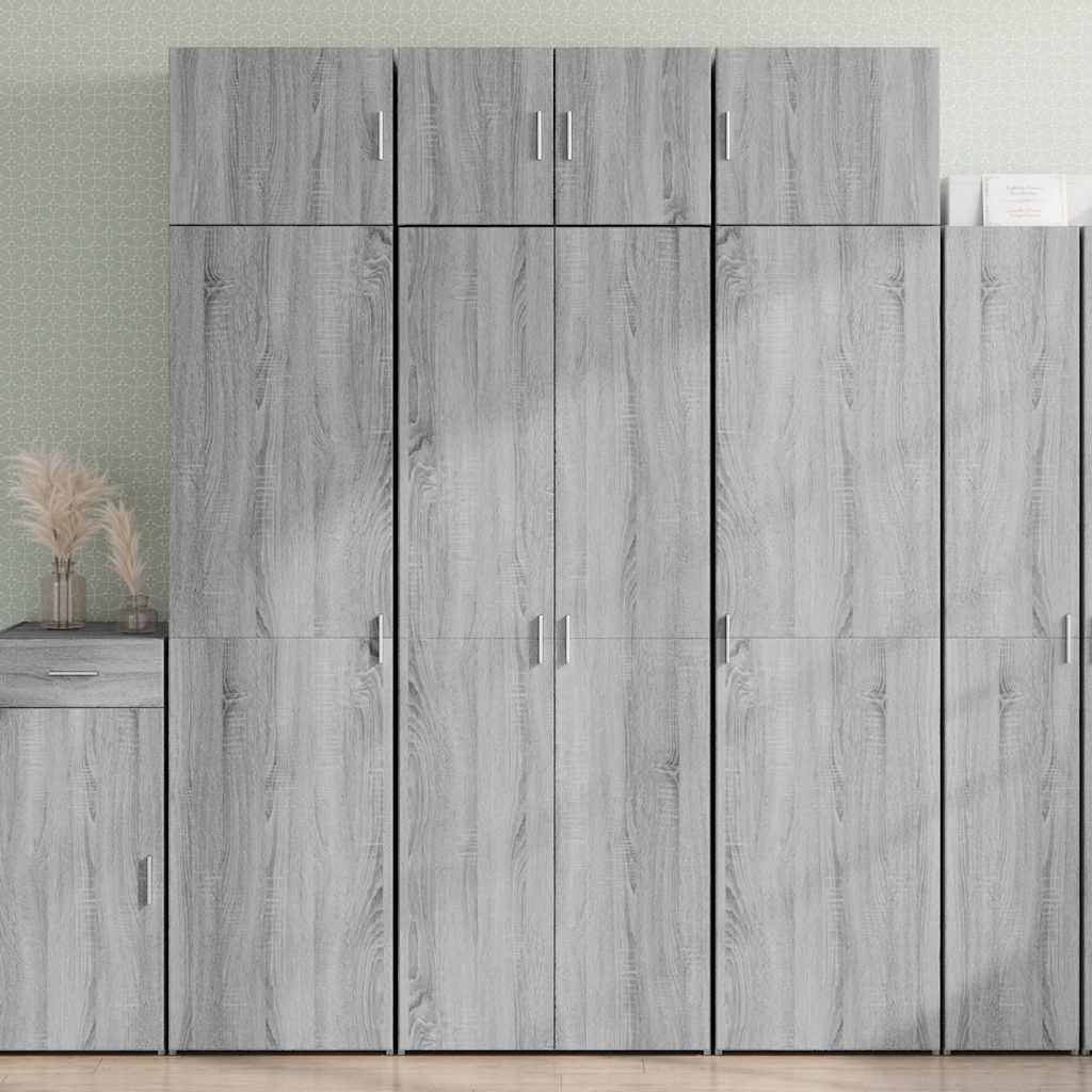 Hoge kast 70x42,5x185 cm bewerkt hout grijs sonoma eikenkleurig