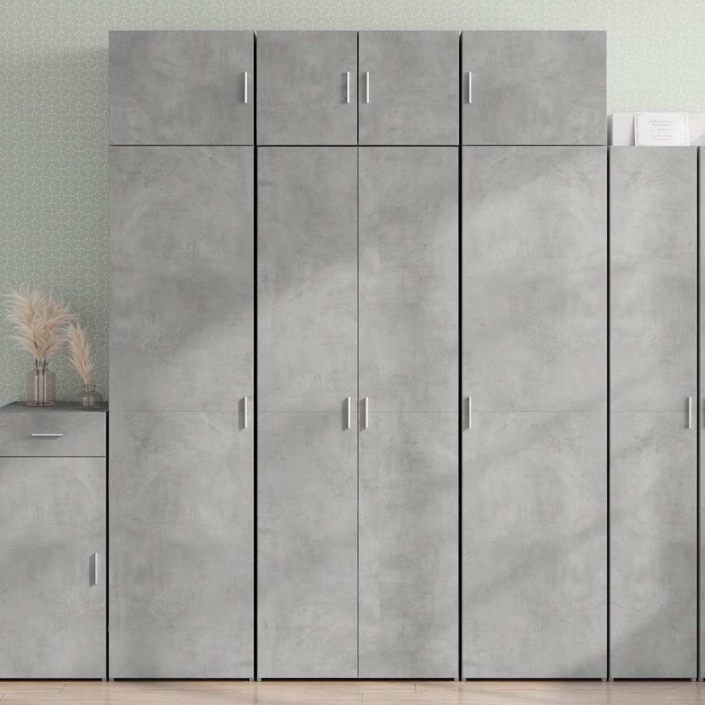 Hoge kast 70x42,5x185 cm bewerkt hout betongrijs