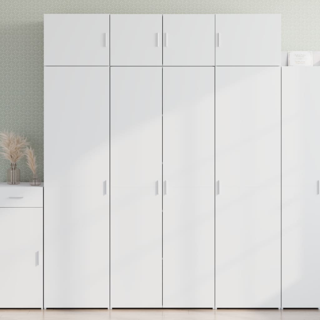 Hoge kast 80x42,5x185 cm bewerkt hout wit