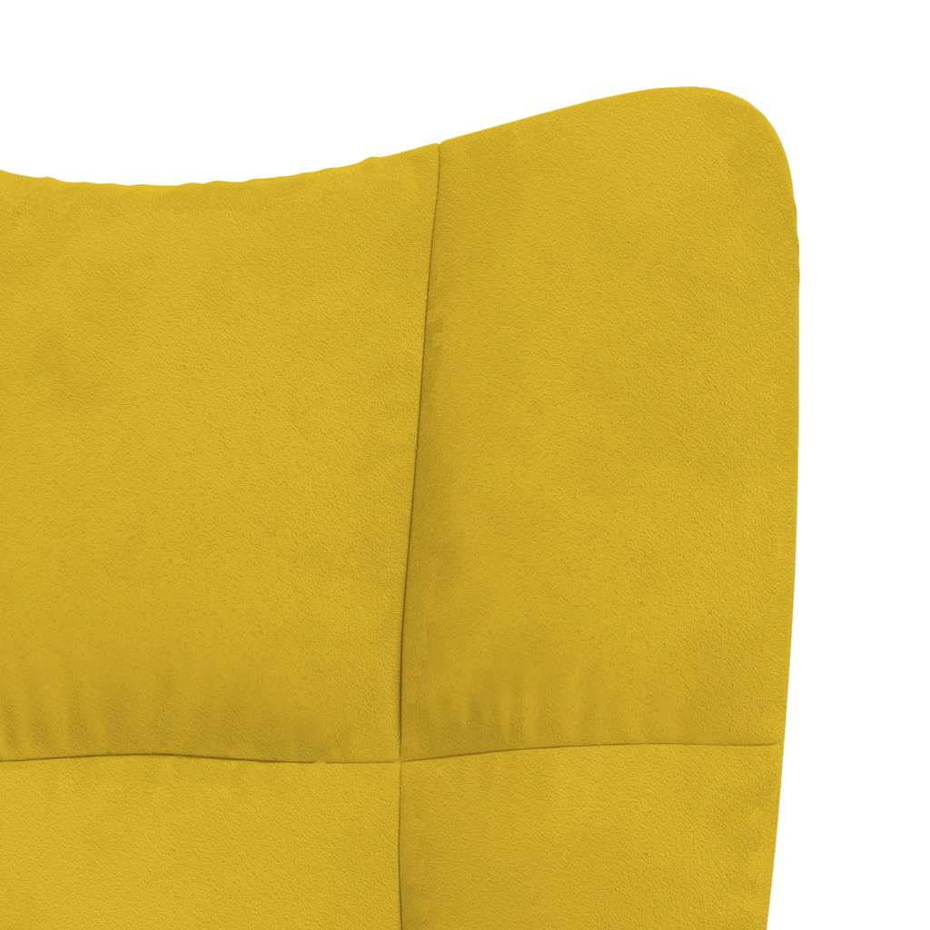 Schommelstoel fluweel mosterdgeel – afbeelding 7