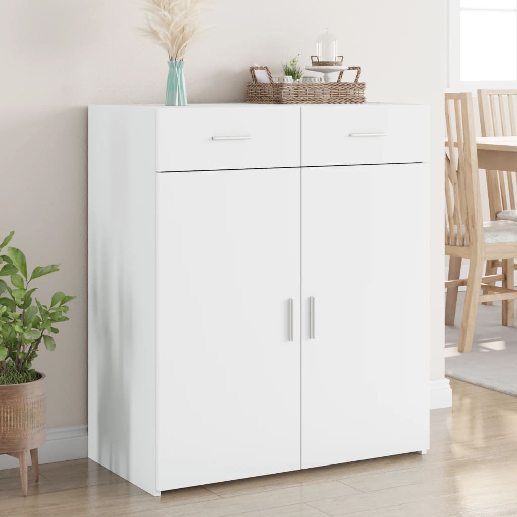 Dressoir 80x42,5x93 cm bewerkt hout wit