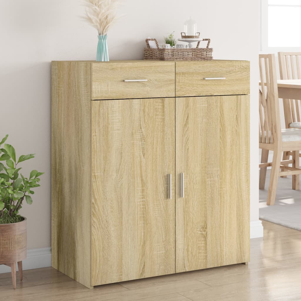 Dressoir 80x42,5x93 cm bewerkt hout sonoma eikenkleurig
