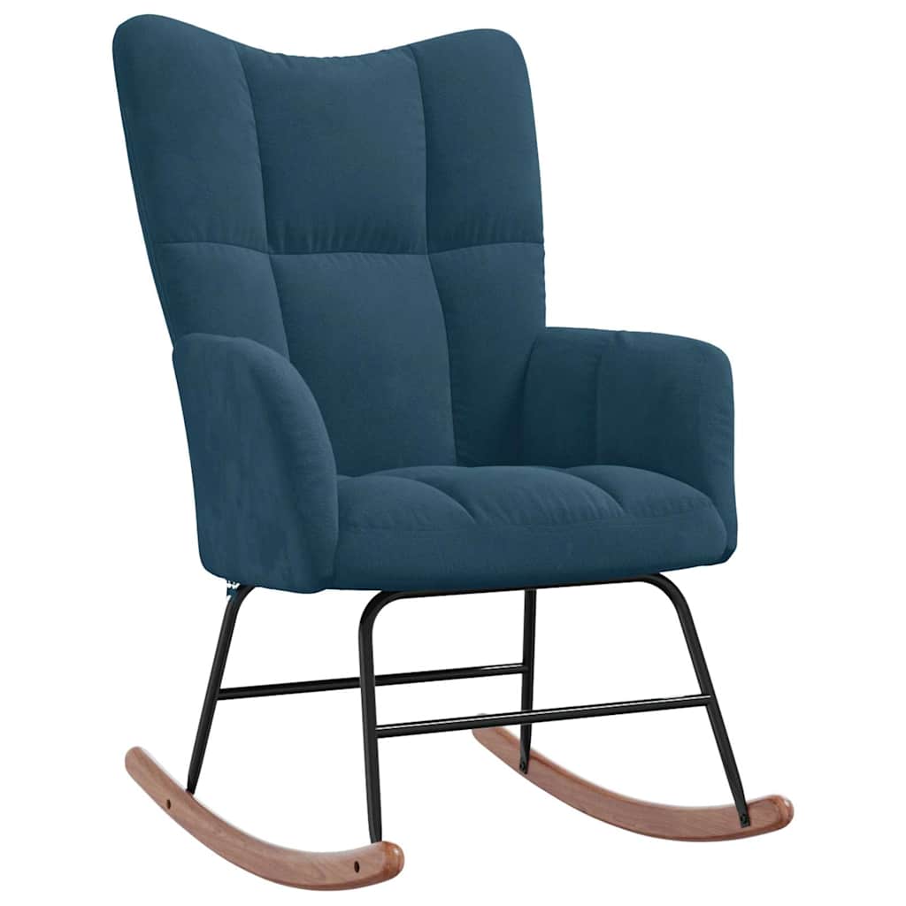 Schommelstoel fluweel blauw – afbeelding 2