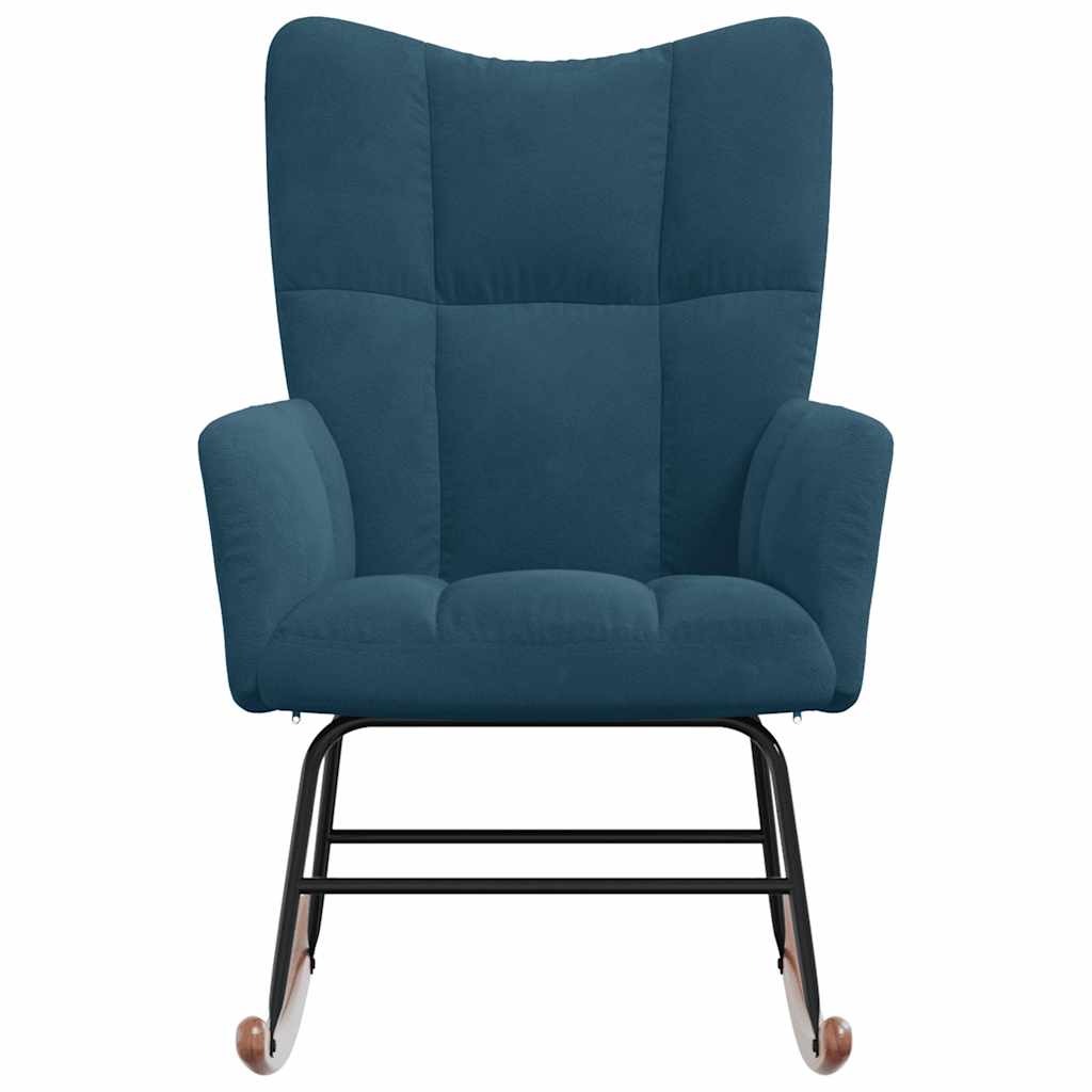 Schommelstoel fluweel blauw – afbeelding 3