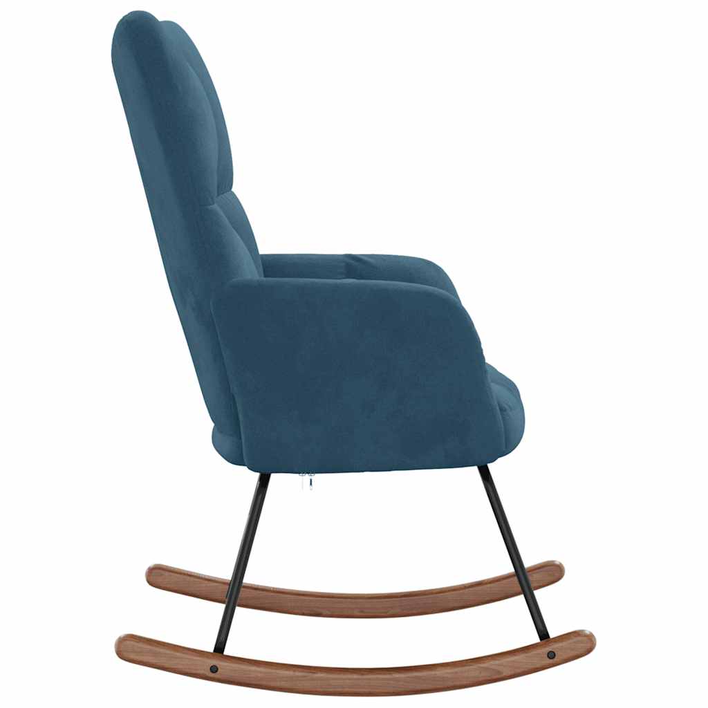 Schommelstoel fluweel blauw – afbeelding 4