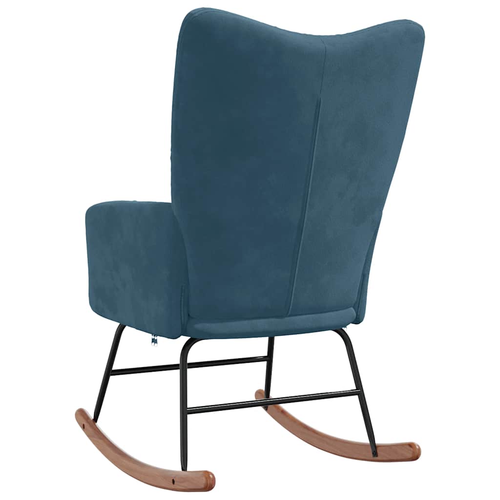 Schommelstoel fluweel blauw – afbeelding 5