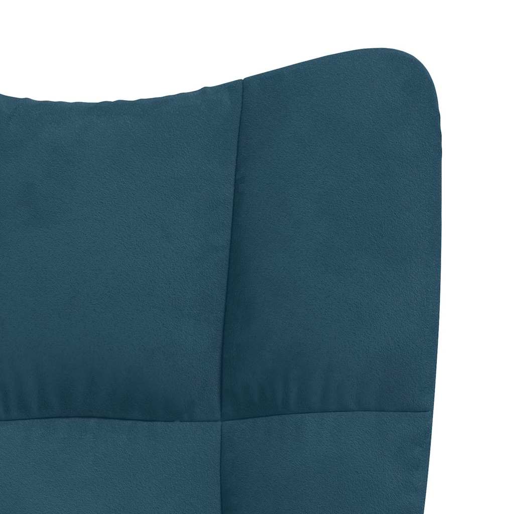 Schommelstoel fluweel blauw – afbeelding 6