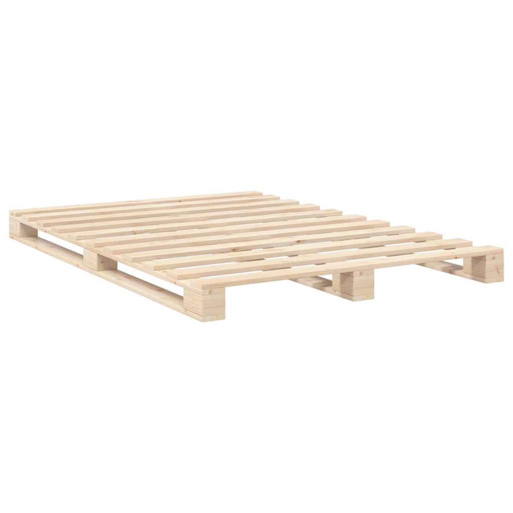 Bedframe met hoofdbord massief grenenhout wit 140x200 cm – afbeelding 7