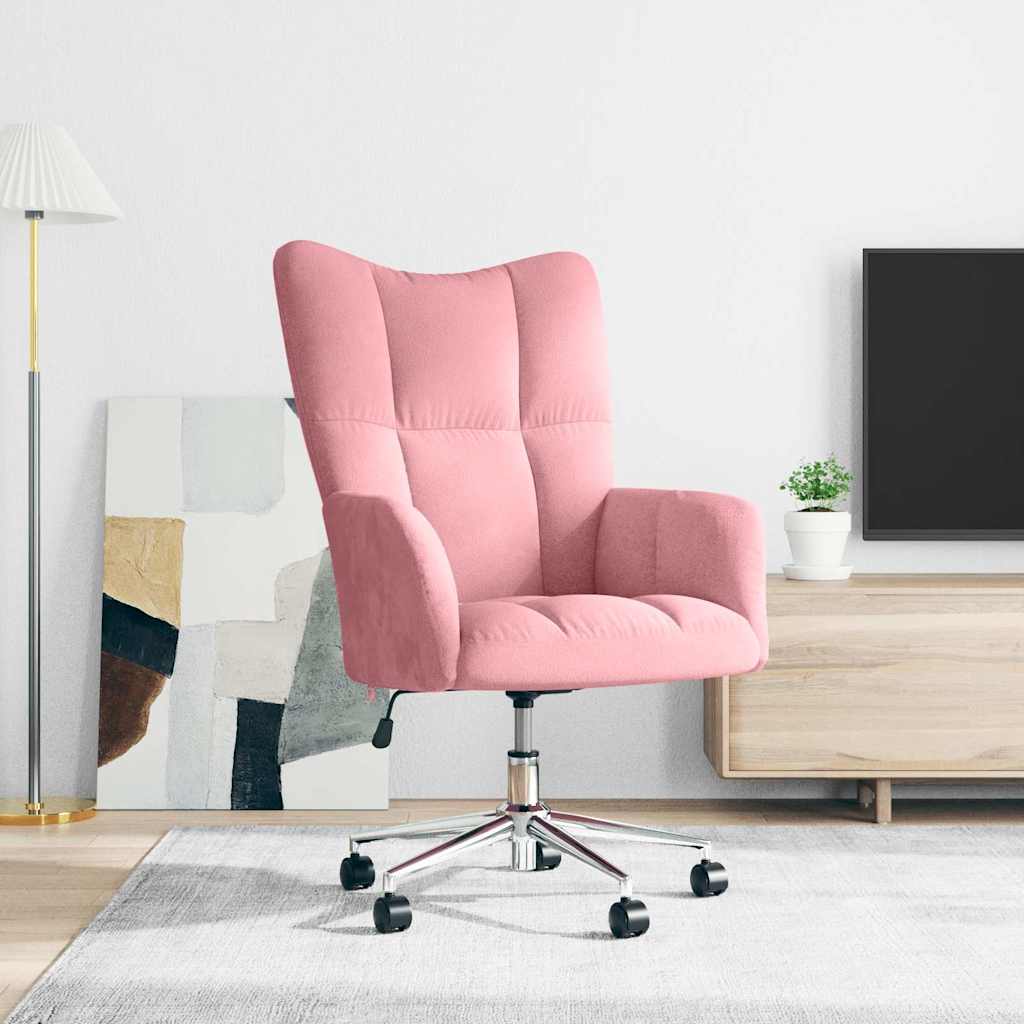 Relaxstoel fluweel roze