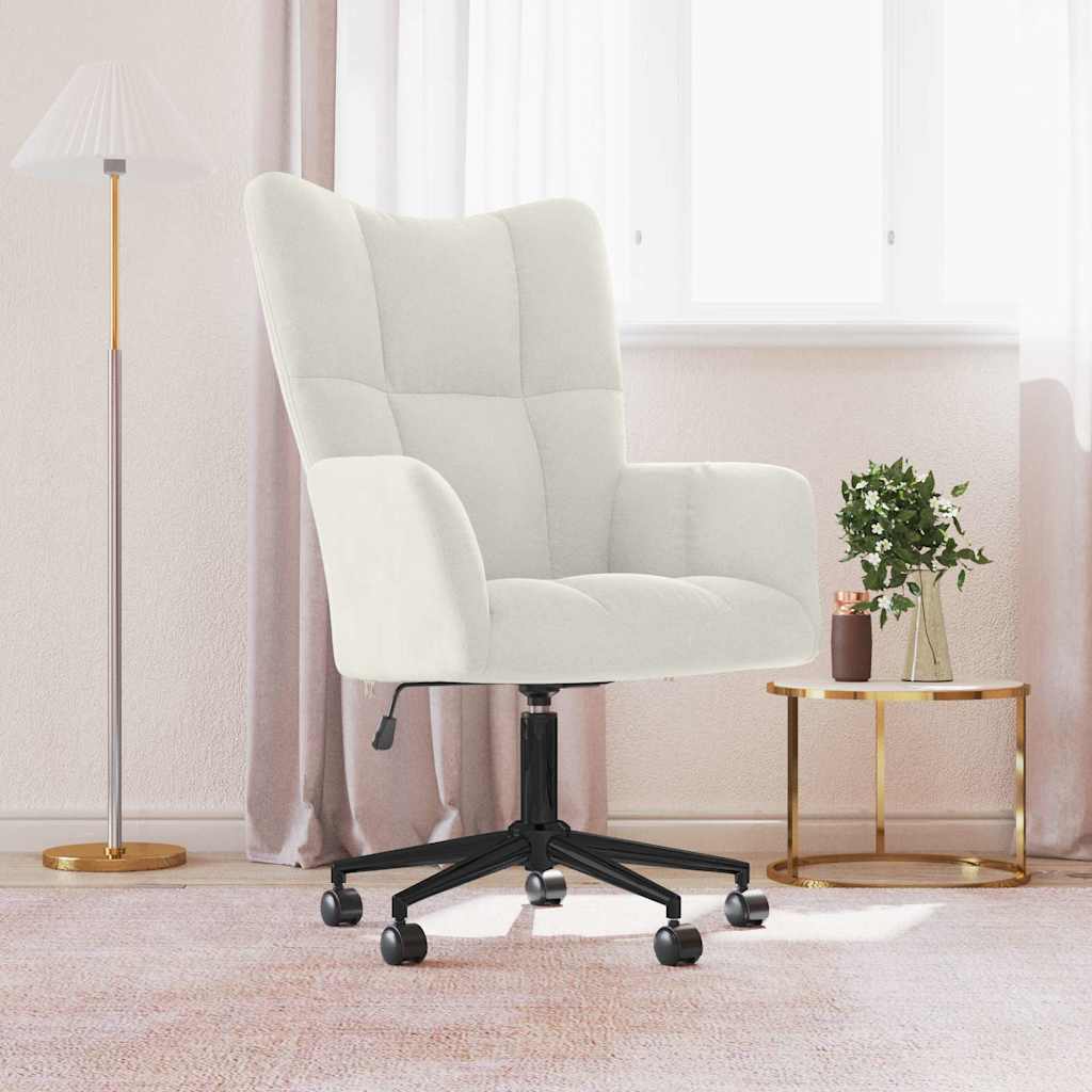 Relaxstoel fluweel crèmewit