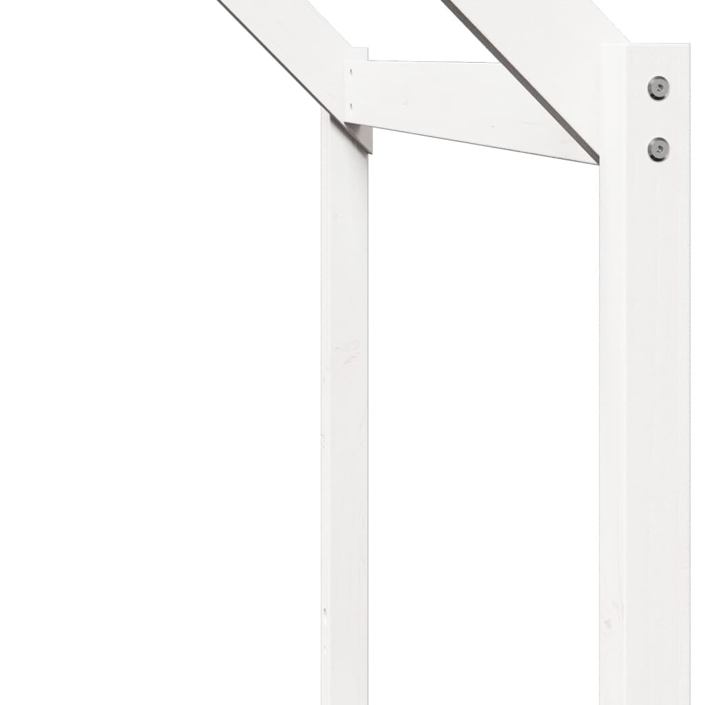 Stapelbed met dak massief grenenhout wit 75x190 cm – afbeelding 10