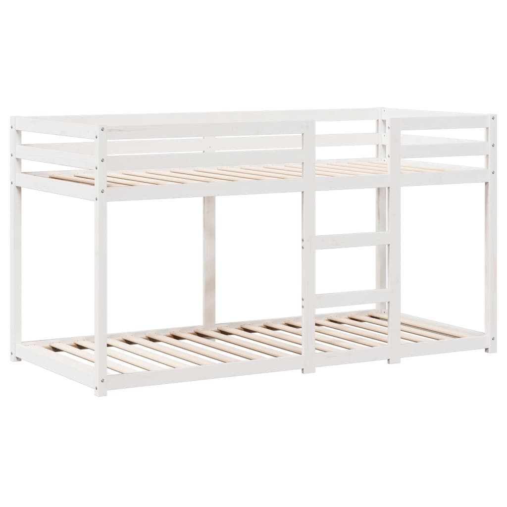 Stapelbed met dak massief grenenhout wit 75x190 cm – afbeelding 5