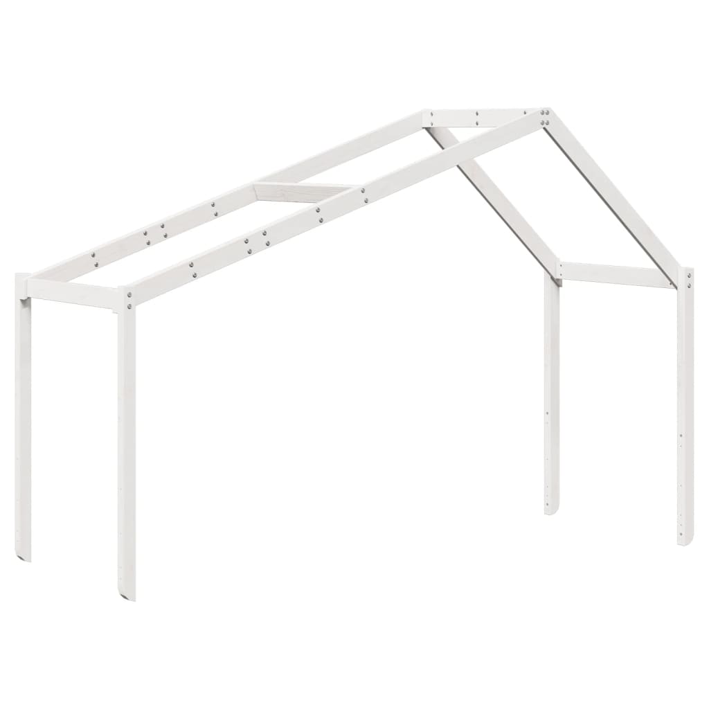 Stapelbed met dak massief grenenhout wit 75x190 cm – afbeelding 6