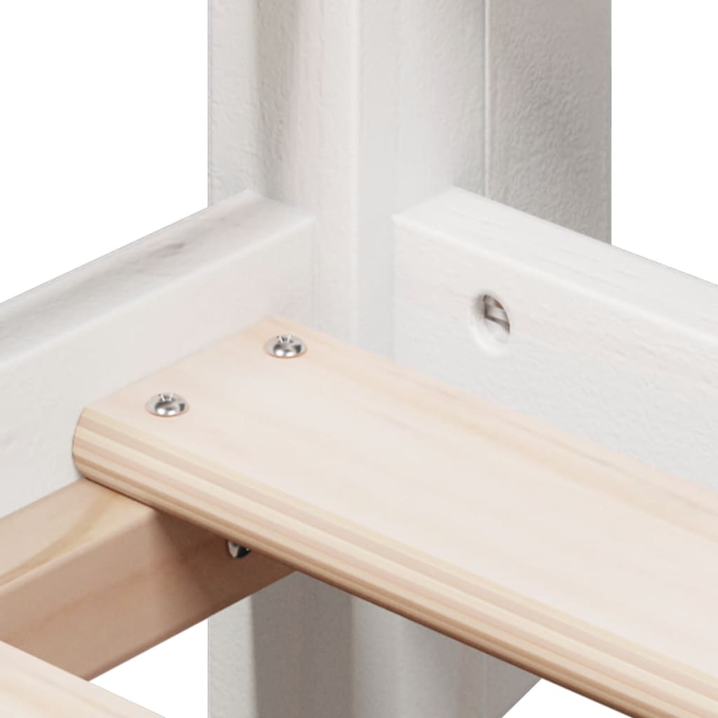 Stapelbed met dak massief grenenhout wit 75x190 cm – afbeelding 9