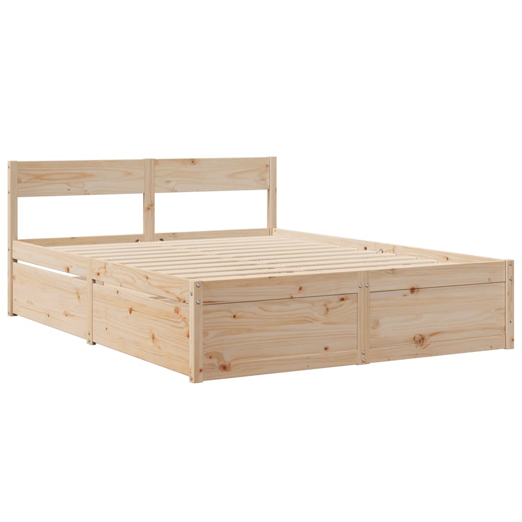 Bedframe zonder matras massief grenenhout 160x200 cm – afbeelding 3