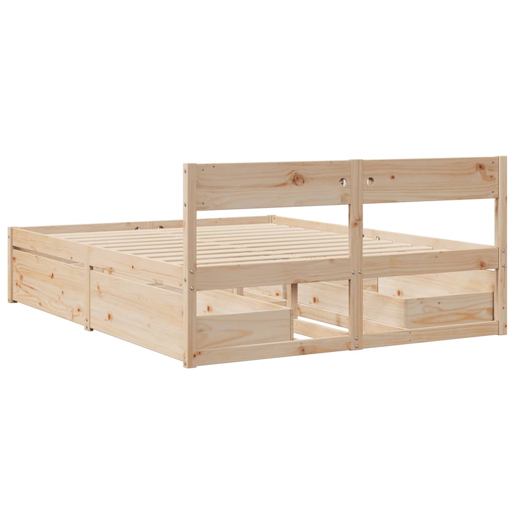 Bedframe zonder matras massief grenenhout 160x200 cm – afbeelding 6