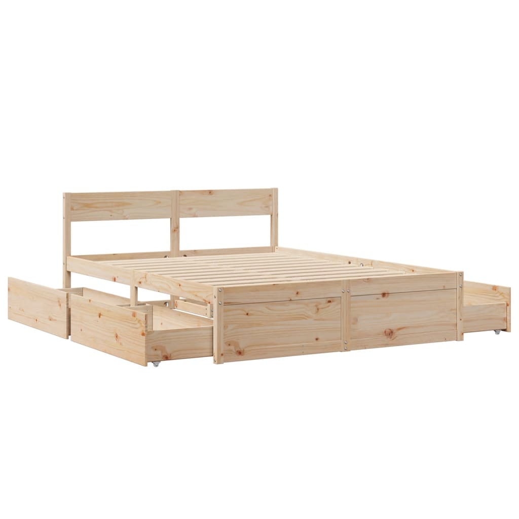 Bedframe zonder matras massief grenenhout 160x200 cm – afbeelding 7