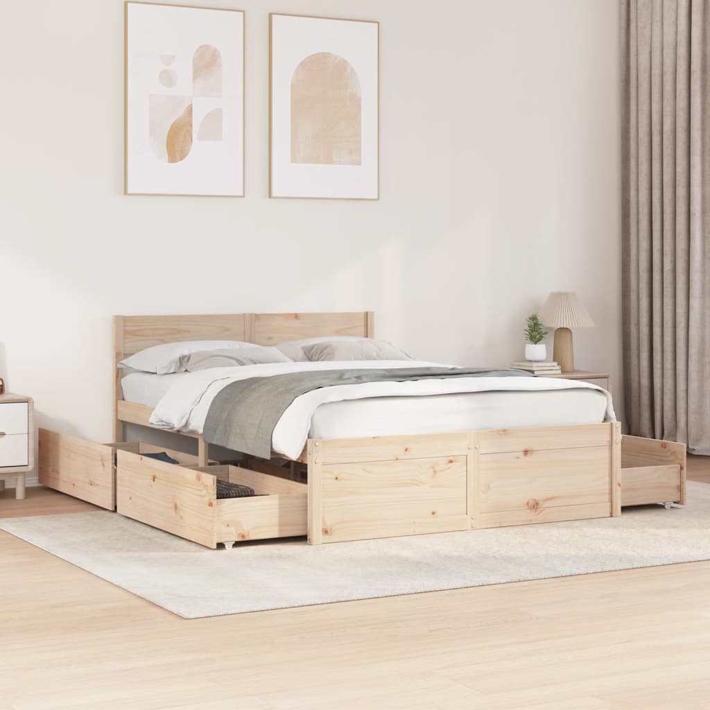 Bedframe zonder matras massief grenenhout 120x200 cm – afbeelding 1